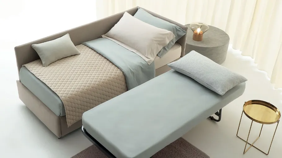 Daybed singolo in tessuto con letto estraibile Golf 417 di Oggioni