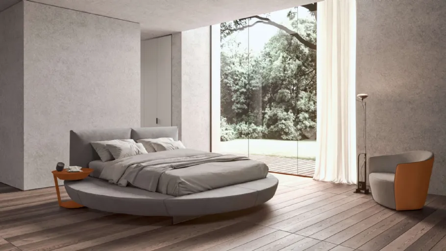 Letto circolare in pelle Zero di Presotto